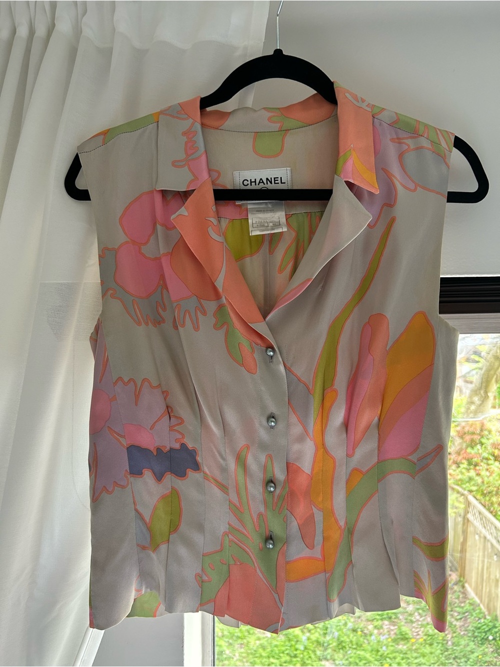 CHANEL Silk Logo Blouse - Picture 3 of 8